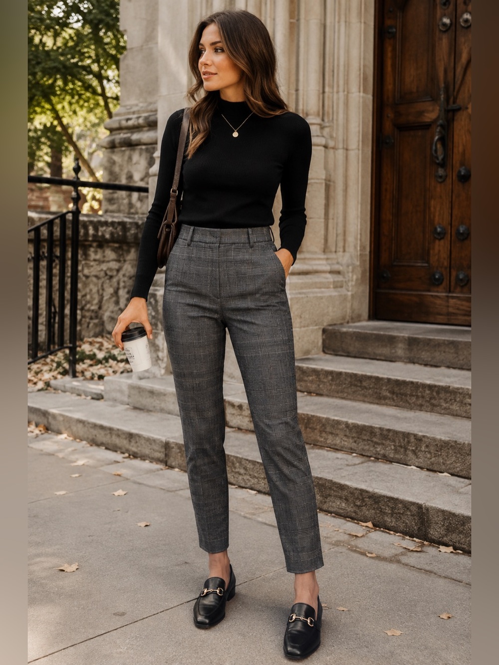 H&M Plaid High Rise Ankle Pants Size 8 Heritage Preppy Fall Trousers